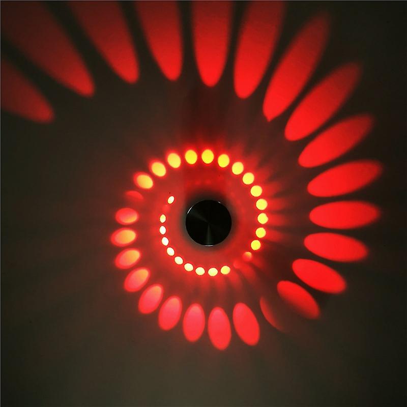 led modern indoor home wall light Creative aluminum spiral light circular corridor corridor background wall decorative light（red light）