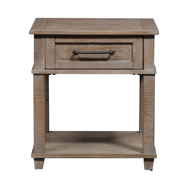 Parkland Falls Weathered Taupe Rectangular End Table