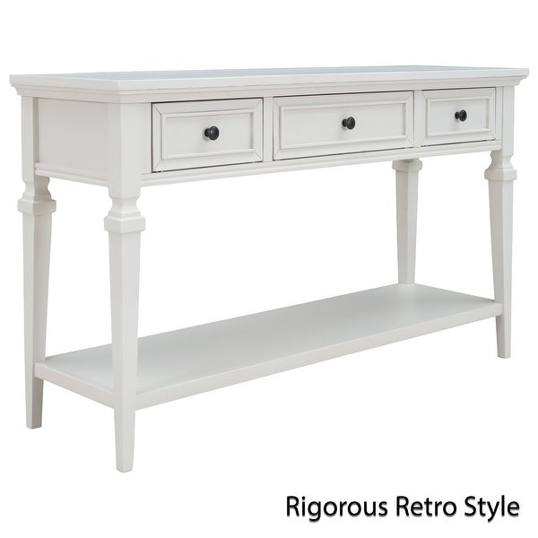 Leah Console Table with Three Drawers and Open Shelf - 50“L x 15”W x 30”H