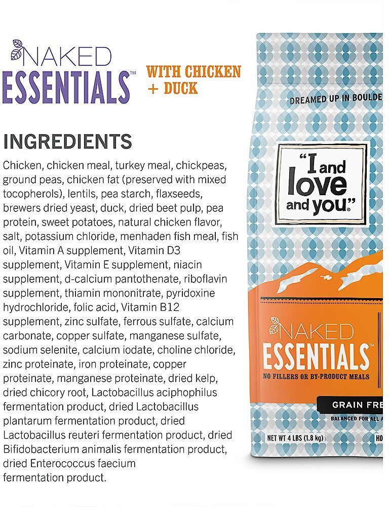 I and Love and You Naked Essentials Grain-Free Chicken and Duck Recipe Dry Dog Food