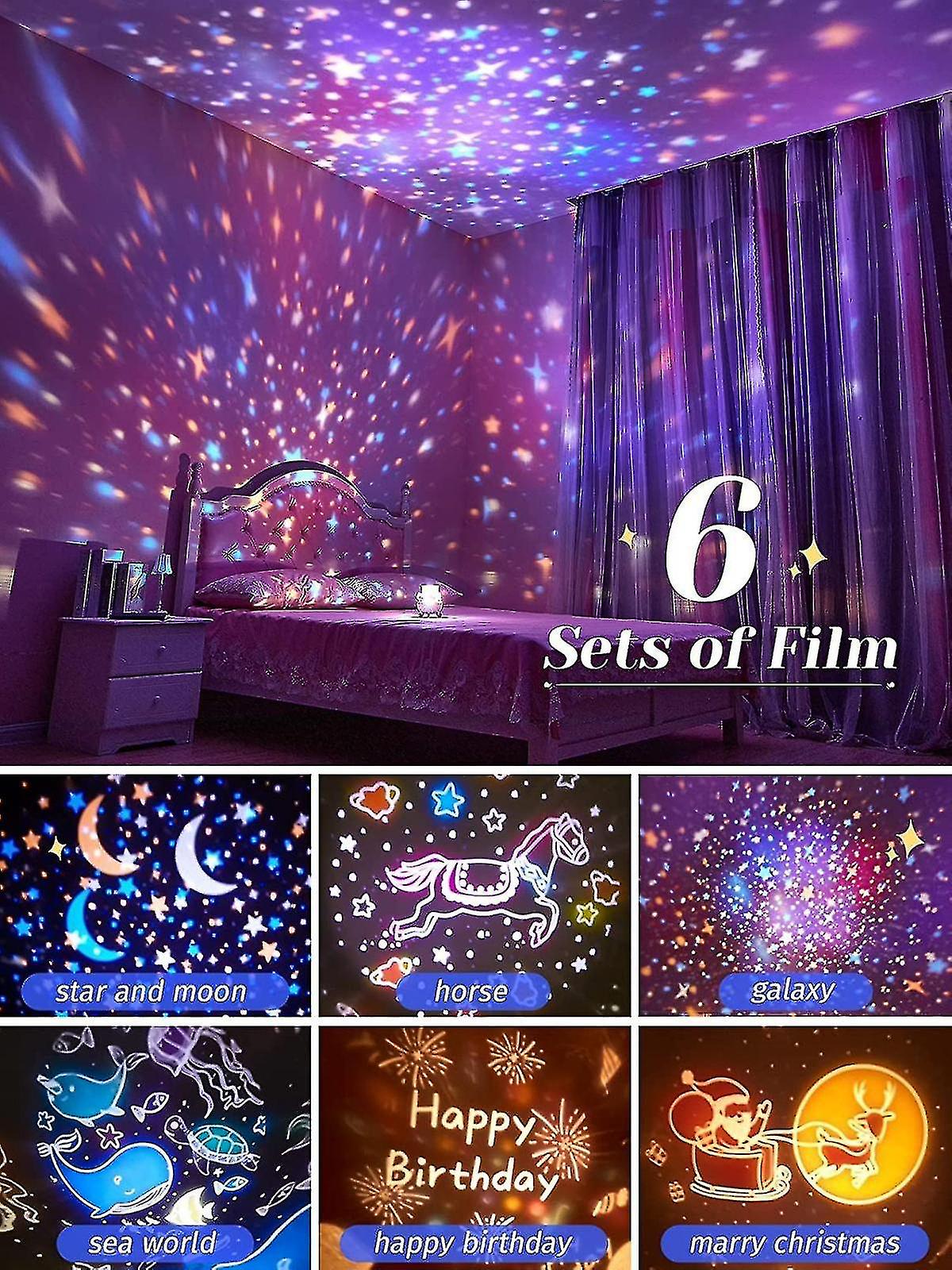 Night Lights For Kids Room， 8 Songs Sound Machine Baby Night Light Projector，360 Rotating Remote Timer Kids Night Light For Bedroom，12 Modes Star