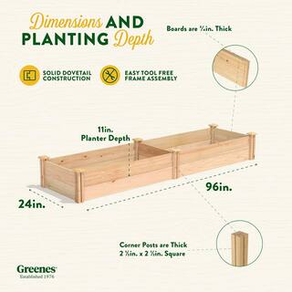 Greenes Fence 2 ft. x 8 ft. x 11 in. Premium Cedar Raised Garden Bed RC249612P