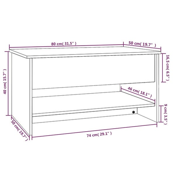 Coffee Table High Gloss White 31.5