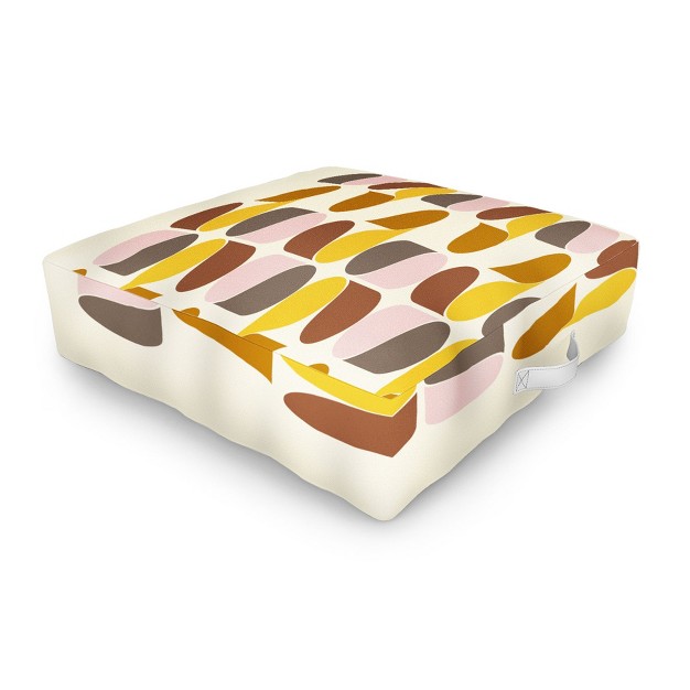 June Journal Abstract Leaves Outdoor Floor Cushion Deny Designs