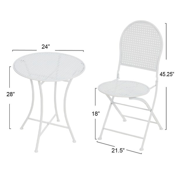 Outdoor Bistro Patio Set with Table and 2 Folding Chairs