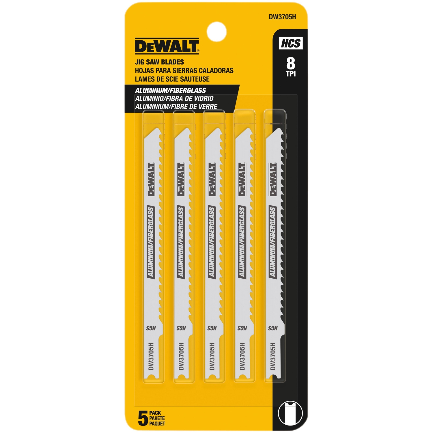 DW 4 in. High Carbon Steel U-Shank Jig Saw Blade 8 TPI 5 pk