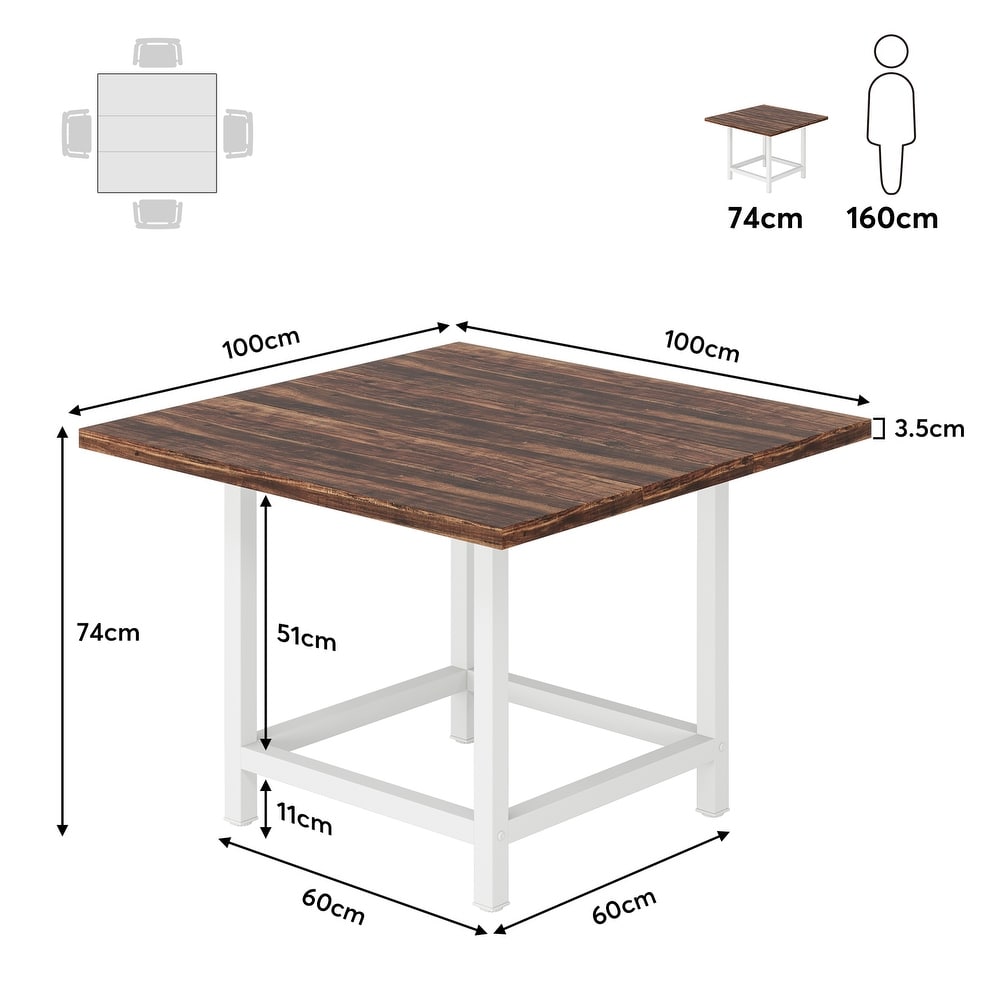 Farmhouse Square Dinning Table for 4  Rustic 39\