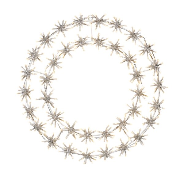 Illuminating 456 LED White Metal Snowflake Garland Light