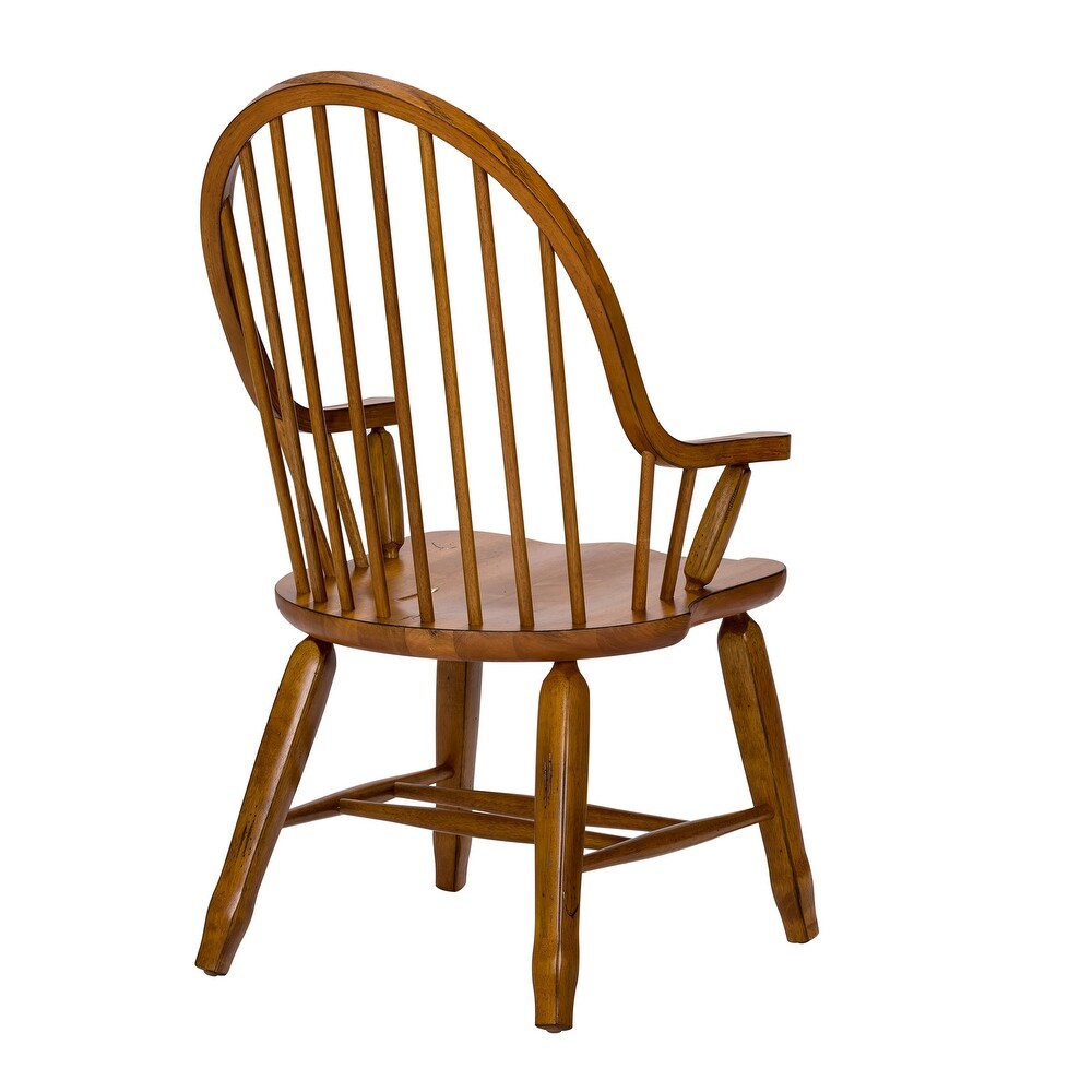 Treasures Rustic Oak Bow back Armchair