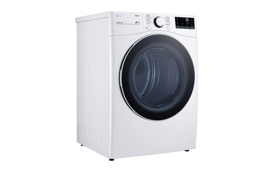 Lg DLE3600W 7.4 Cu. Ft. Ultra Large Capacity Smart Wi-Fi Enabled Front Load Electric Dryer With Built-In Intelligence