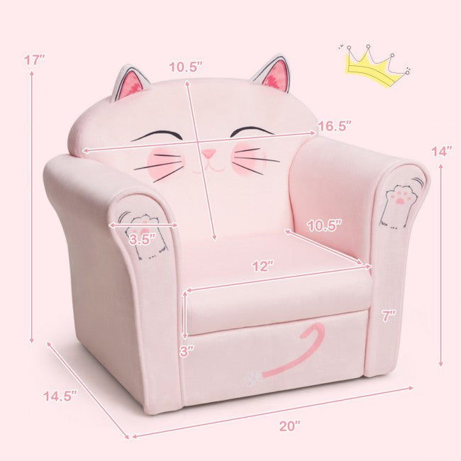 Kids Cat Sofa Children Armrest Couch Toddler Chair Furniture For Boys Girls Gift