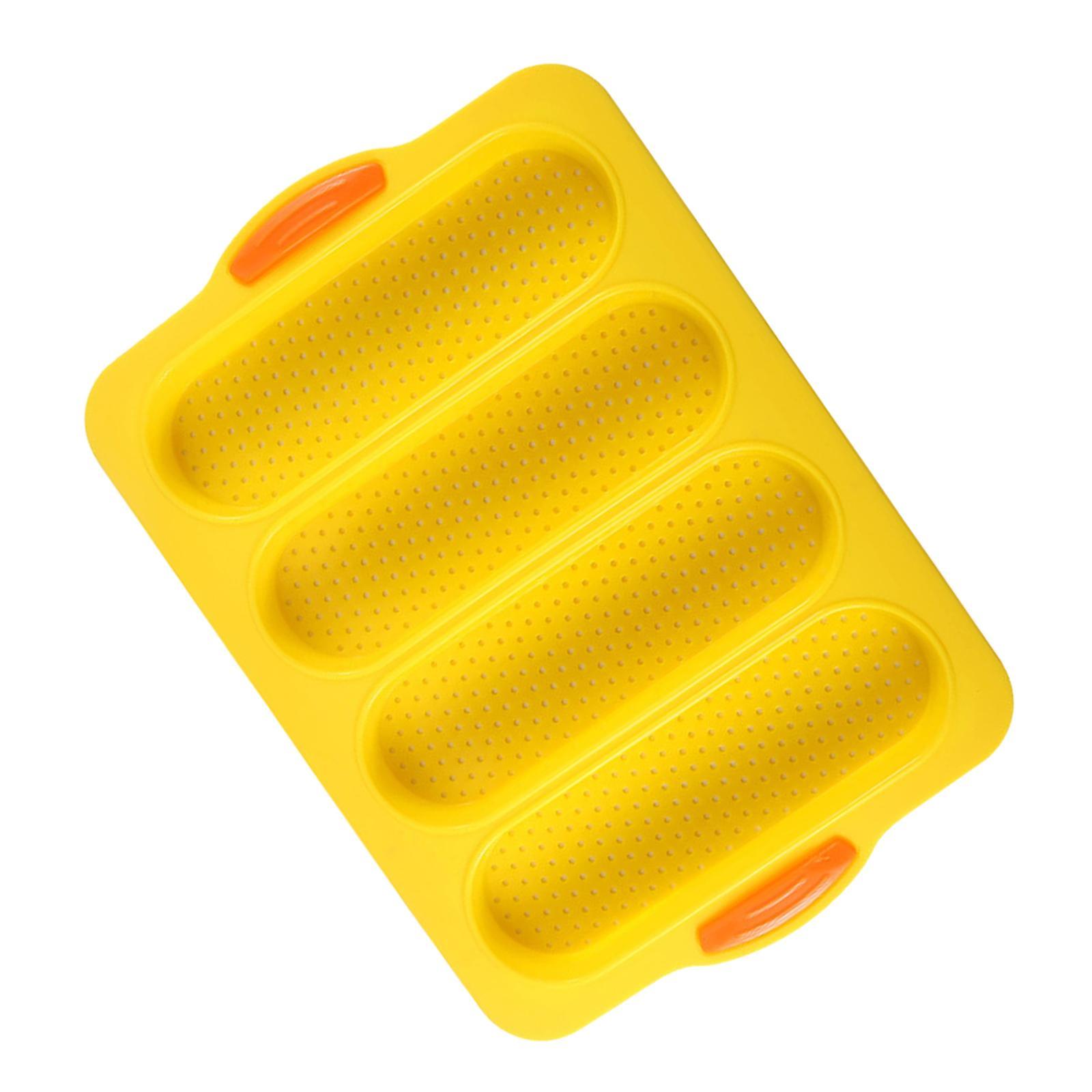 Silicone Baking Maker Tray Diy Soap Making Trays Rectangle Bread Making Tray Yellow