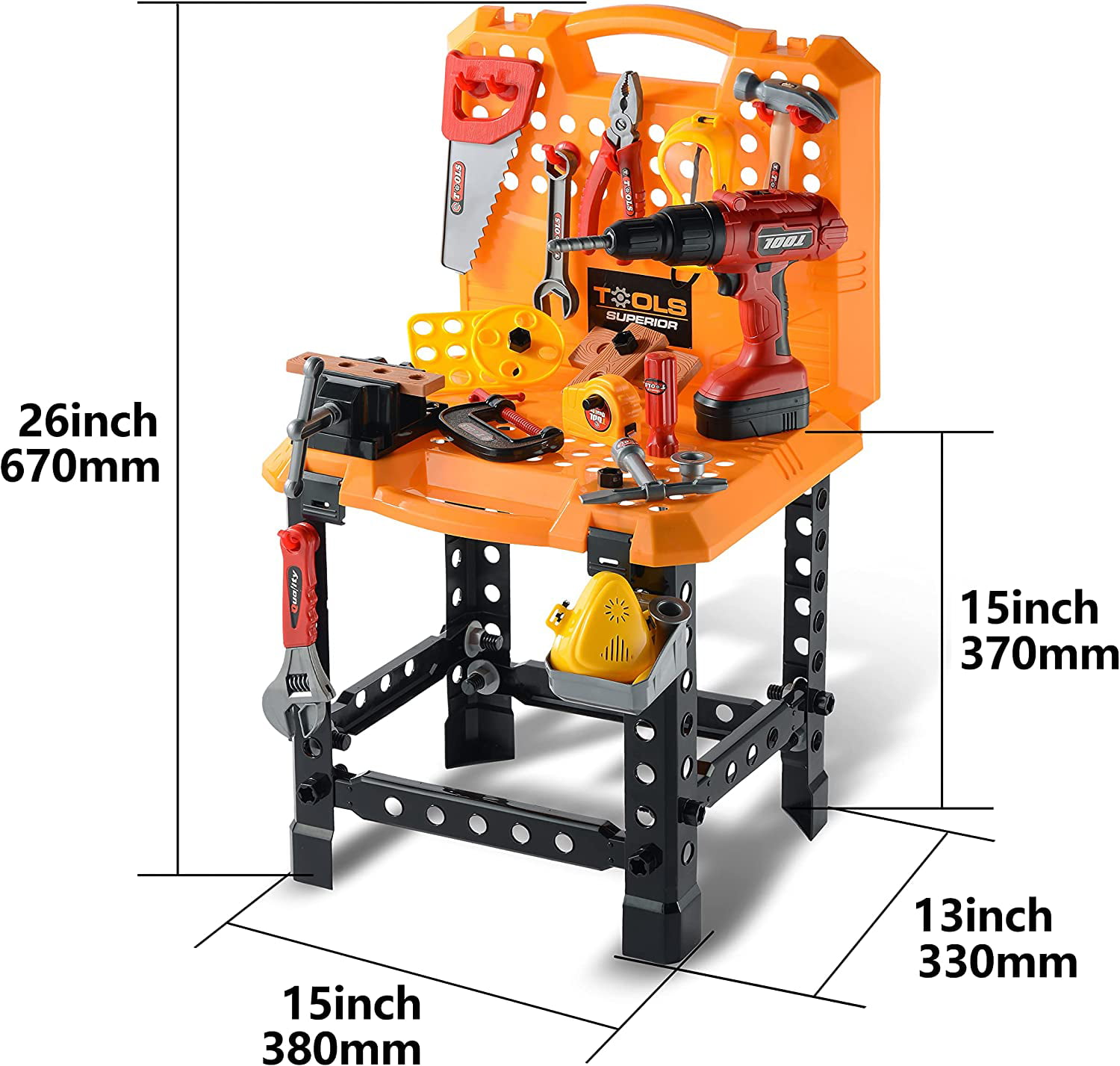 Kids Tool Set， Toy Choi's Tool Set for Kids， 82 Pcs Toolbox Set Boy Toys with Electric Toy Drill， Toddler Kids Workbench