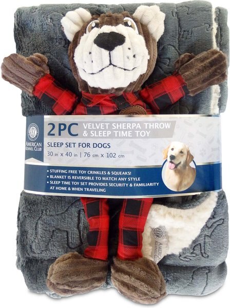 American Kennel Club Dog Blanket and Plush Bear Set