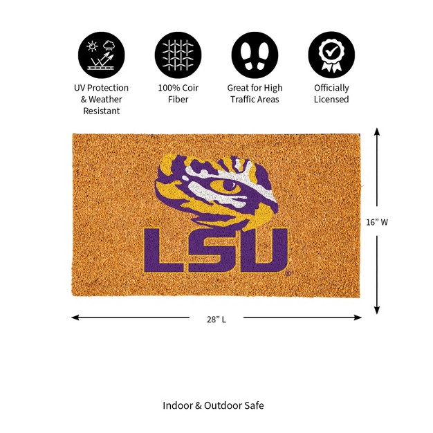 Evergreenncaalsu Tigers Logo Natural Coir 28 X 16 Inches Indoor Outdoor Doormat