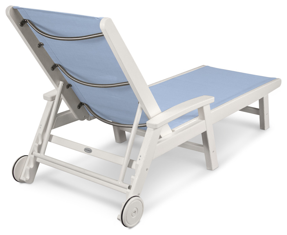 Coastal Chaise With Wheels   Beach Style   Outdoor Chaise Lounges   by POLYWOOD  Houzz