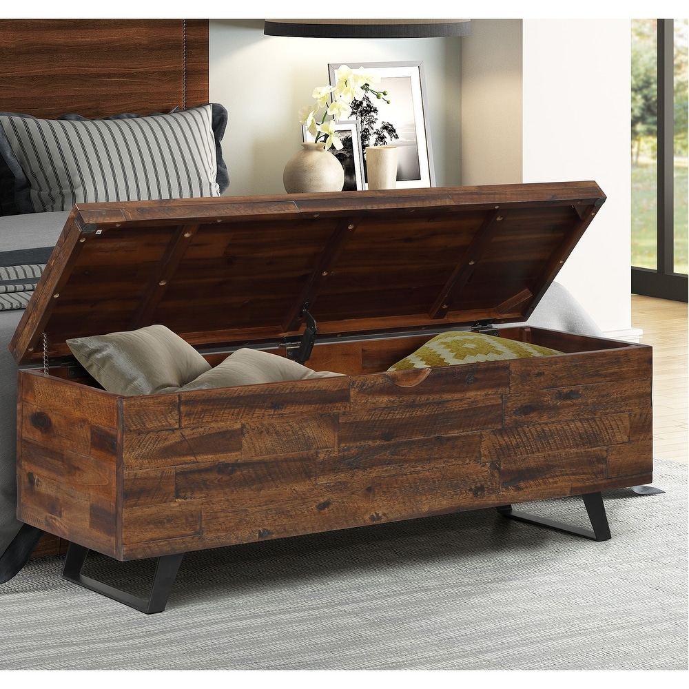 Broadmore 46 inch Acacia Wood Storage Bench