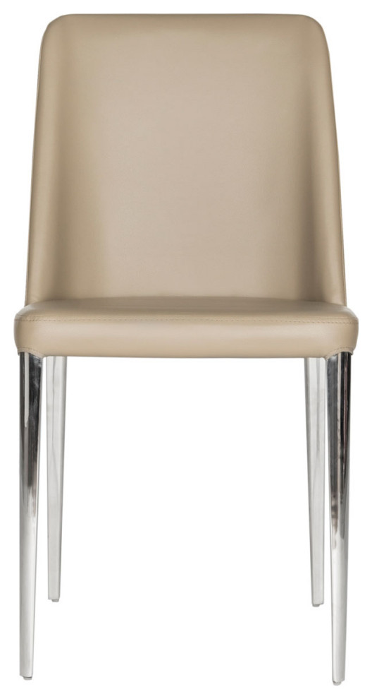 Ezran 18  x27 x27H Leather Side Chair Set of 2 Taupe   Modern   Dining Chairs   by Virgil Stanis Design  Houzz