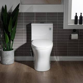 WOODBRIDGE Tiffany 1-Piece 1.01.6 GPF High Efficiency Dual Flush Elongated All-in-One Toilet with Soft Closed Seat in White HT0032