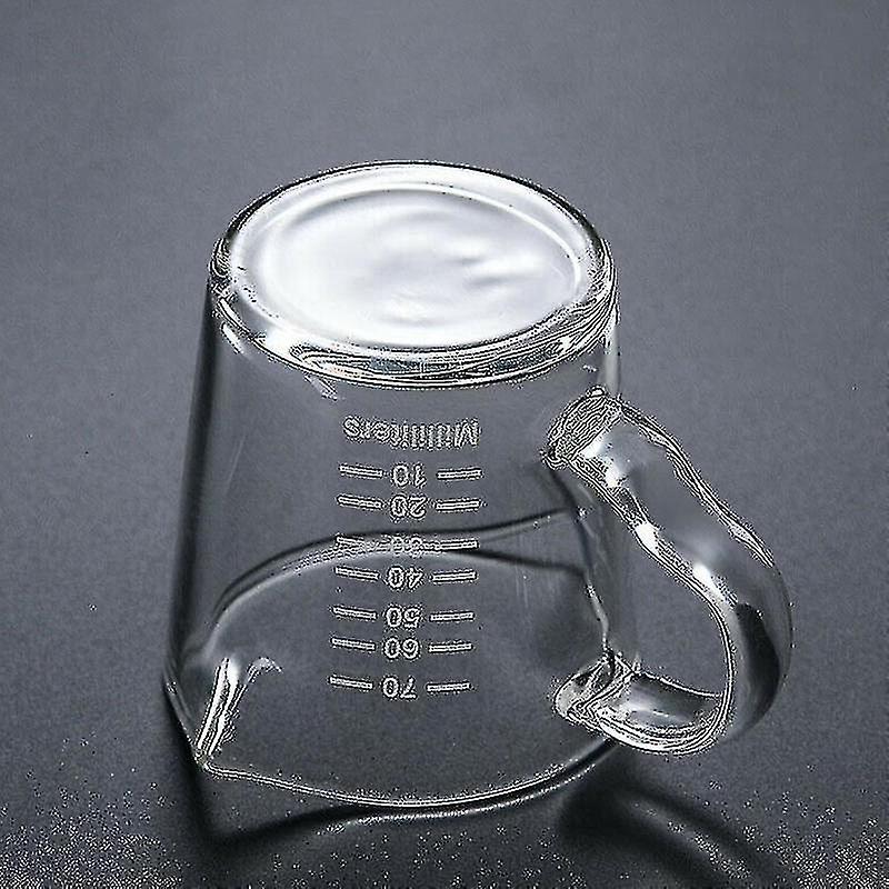 70ml Heat-resistant Glass Measuring Cup Small Milk Cup Kitchen Jigger For Espresso Coffee Double-mouthed Ounce Cup