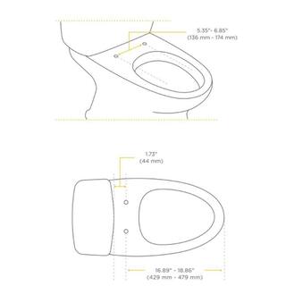 Aim to Wash! Electric Bidet Seat with Hot Water and Heated Seat for Elongated Toilet in White 01-2849