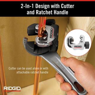 RIDGID 118 2-in-1 Close Quarters AUTOFEED 14 in.-1-18 in. Metal Tubing Compact CutterTool with X-CEL Knob for Quick Cutting 32573