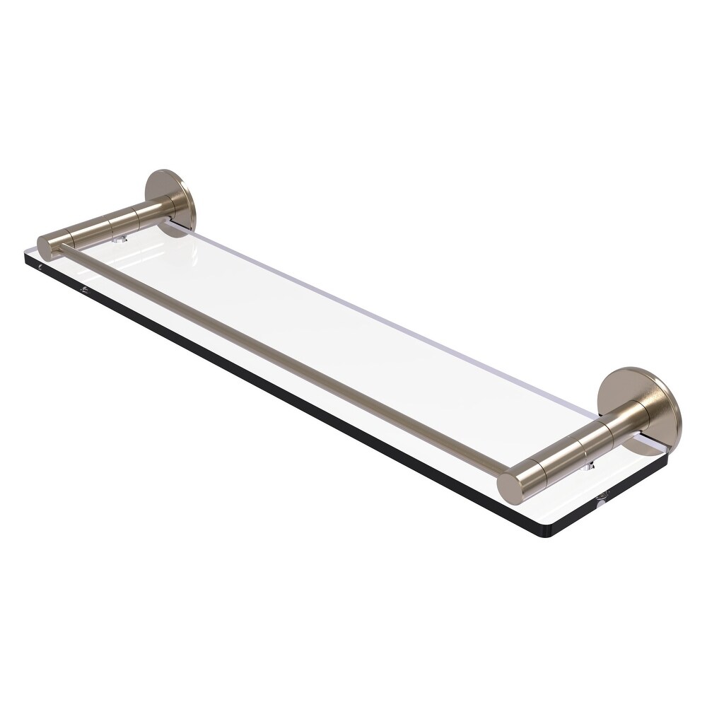 ied Brass Fresno Collection 22 Inch Glass Shelf with Vanity Rail