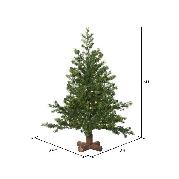 Vickerman 3' x 29 Eagle Fraser Fir Full Artificial Christmas Tree，Warm White Duralit LED Lights