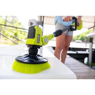 RYOBI ONE+ 18V Cordless Telescoping Power Scrubber with Cordless Handheld Sprayer (Tools Only) P4500-PSP01B