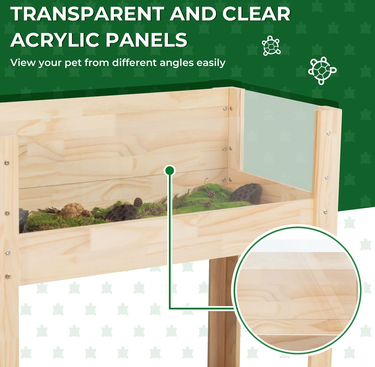 Coziwow Wooden Turtle Tanks Tortoise House