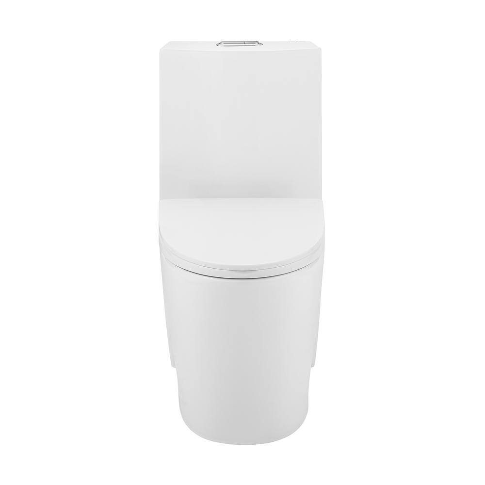 Swiss Madison St. Tropez 1-Piece 1.11.6 GPF Dual Flush Elongated Toilet in Glossy White Seat Included SM-1T254