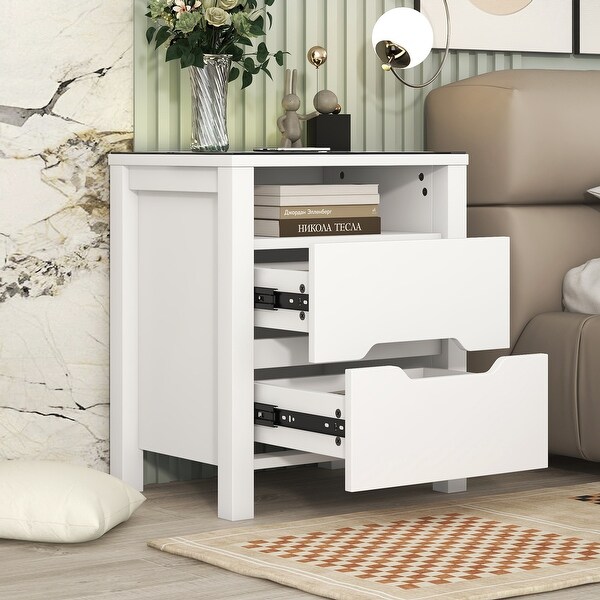 Multifunctional Storage Nightstand，Wireless Charging - - 37279659