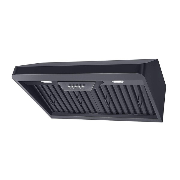 Winflo 30 in. 298 CFM Ductecd Under Cabinet Range Hood in Black