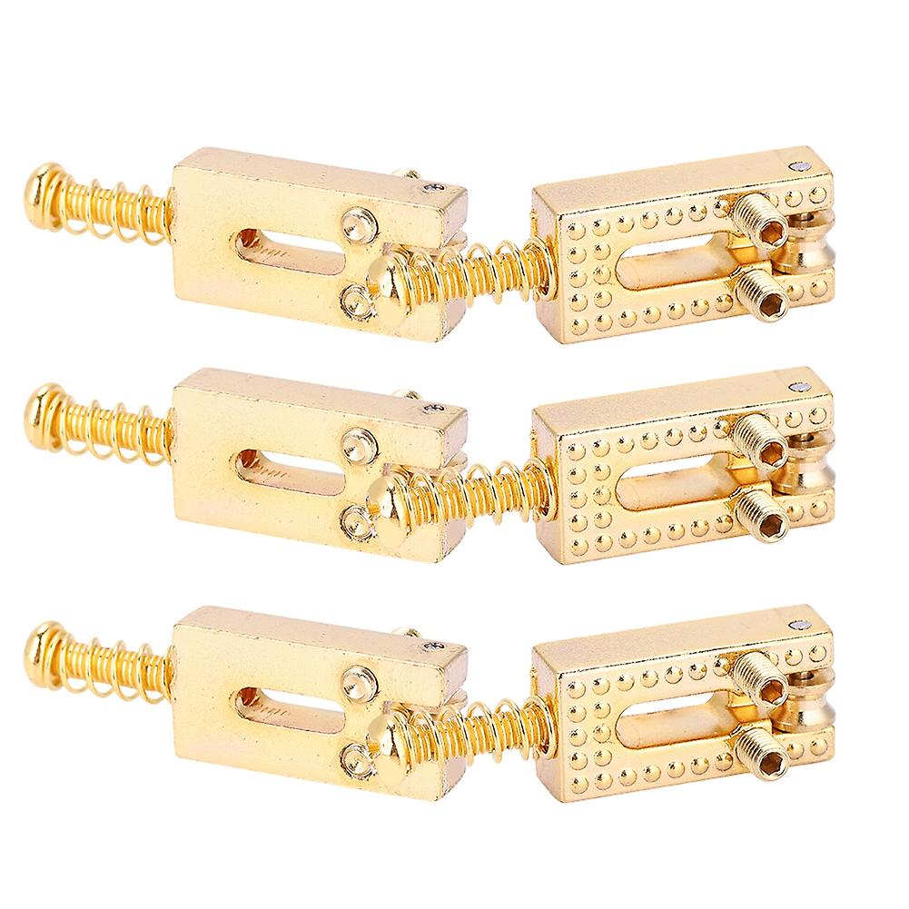 6pcs Guitar Saddles With Roller Bridge Guitar Repair Parts (gold)