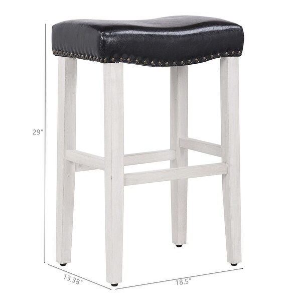 Henley 29-inch Saddle Nailhead Fabric Barstool