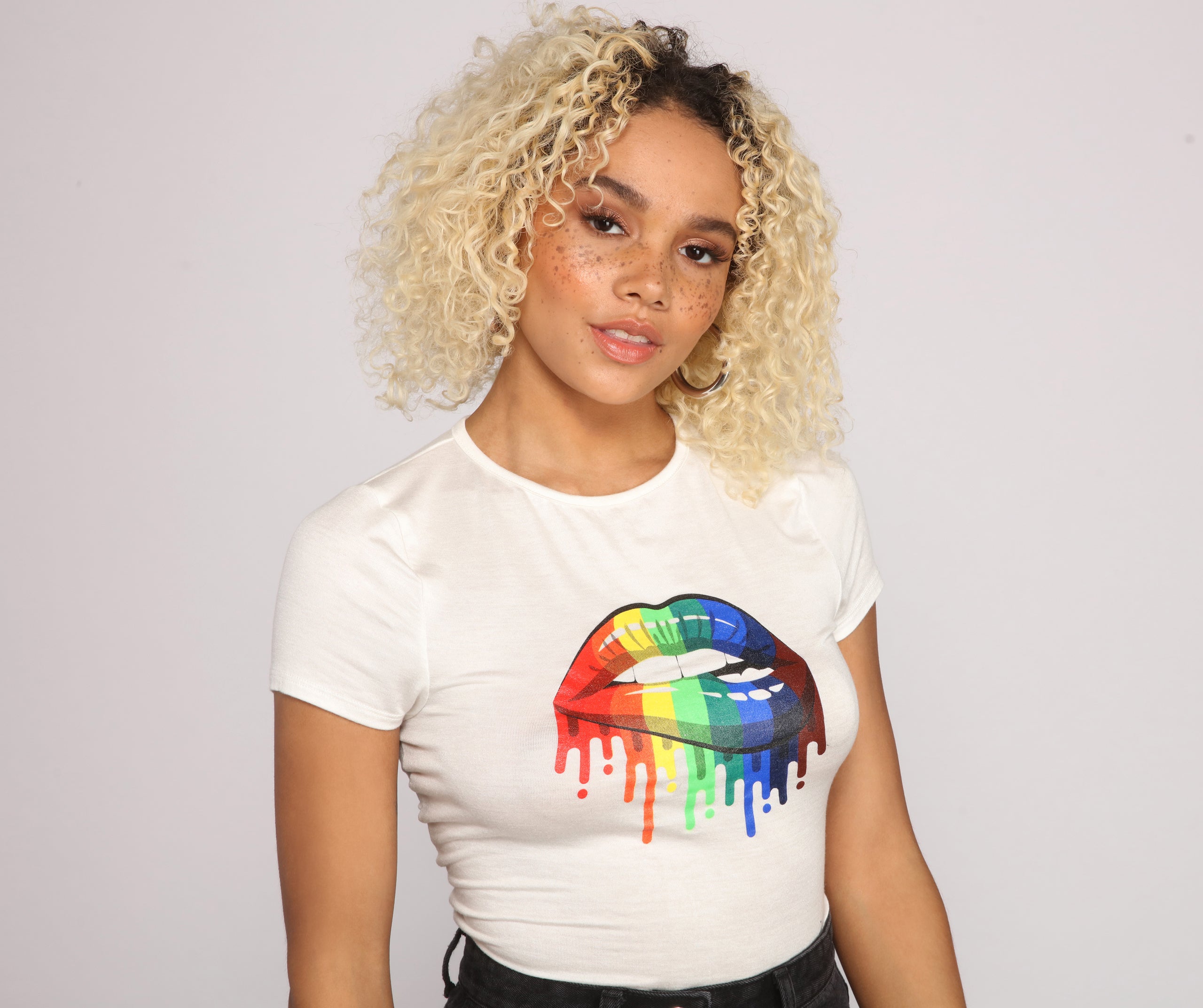 Rainbow Lip Glam Graphic Tee