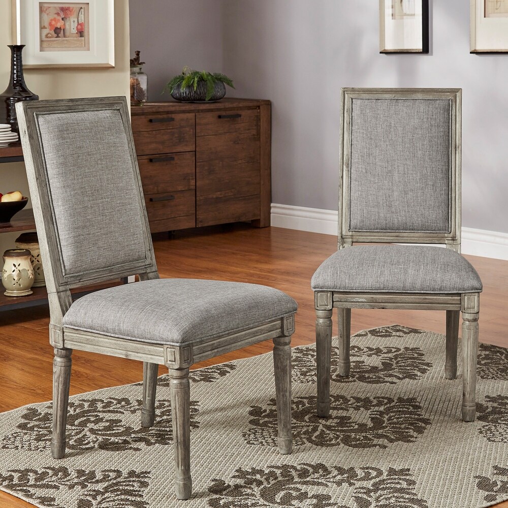 Deana Rectangular Linen Dining Chairs (Set of 2) by iNSPIRE Q Artisan