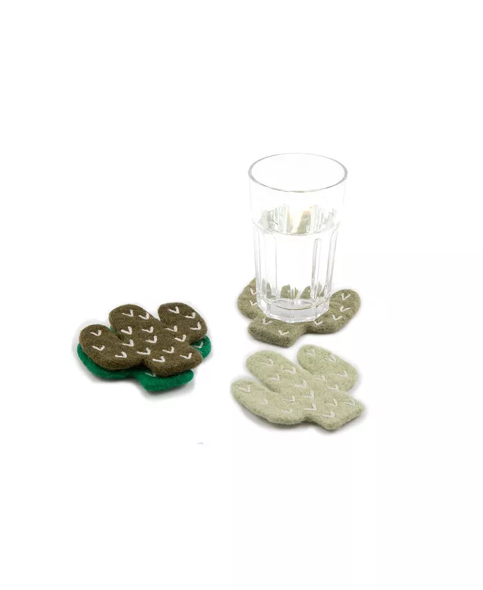 Thirstystone Felted Wool Cactus Coasters Set of 4