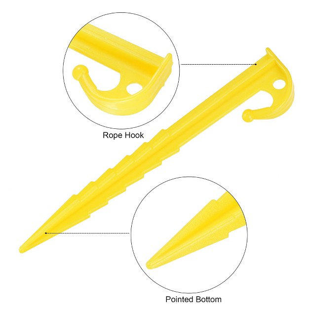 Unique Bargains Plastic Ground Pegs Serrated Edges With Hook For Outdoor