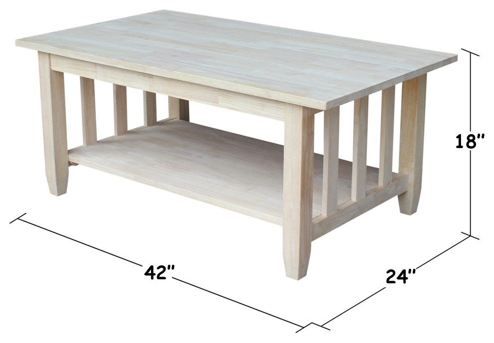 Mission Tall Coffee Table   Transitional   Coffee Tables   by International Concepts  Houzz