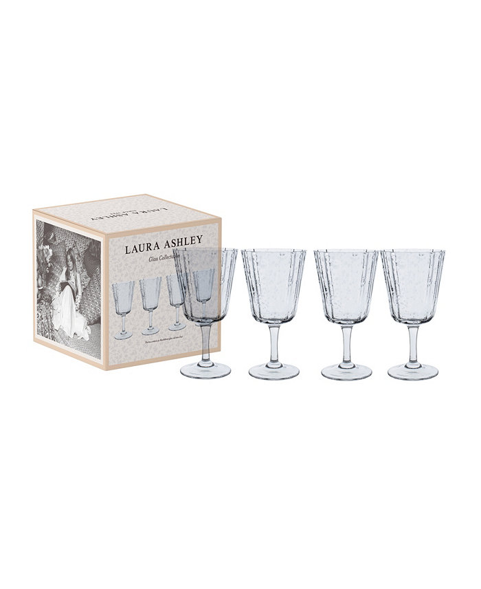 Laura Ashley Red Wine Glasses Set of 4