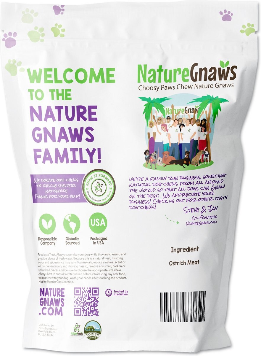 Nature Gnaws Smoked Ostrich Jerky Chews Dog Treats