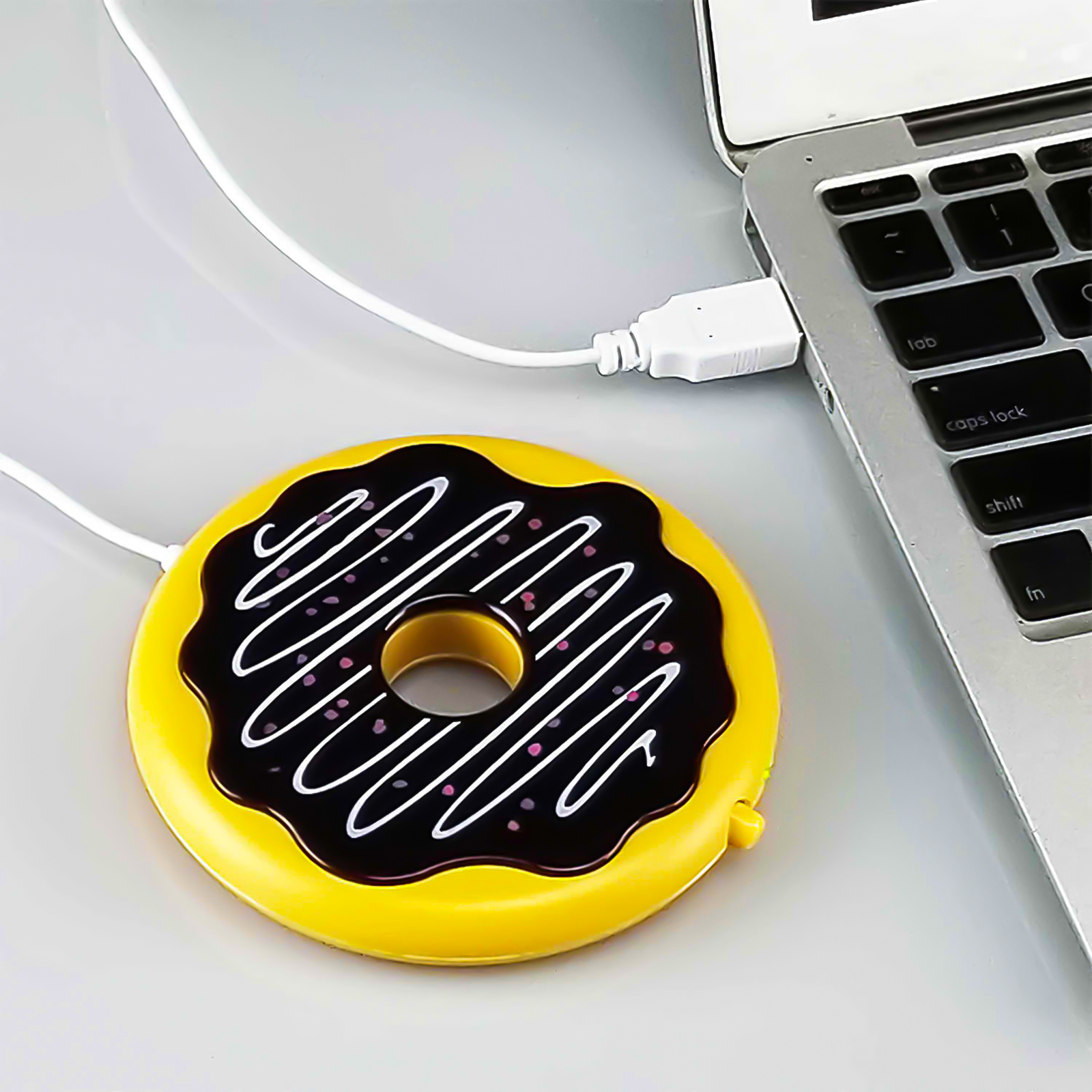 Hi FANCY USB Cup Warmer Coffee Mug Heating Pad Cookie Doughnut Shape Warmer Coaster Electric Cup Heater Coaster Cute Drink Warmer Mat