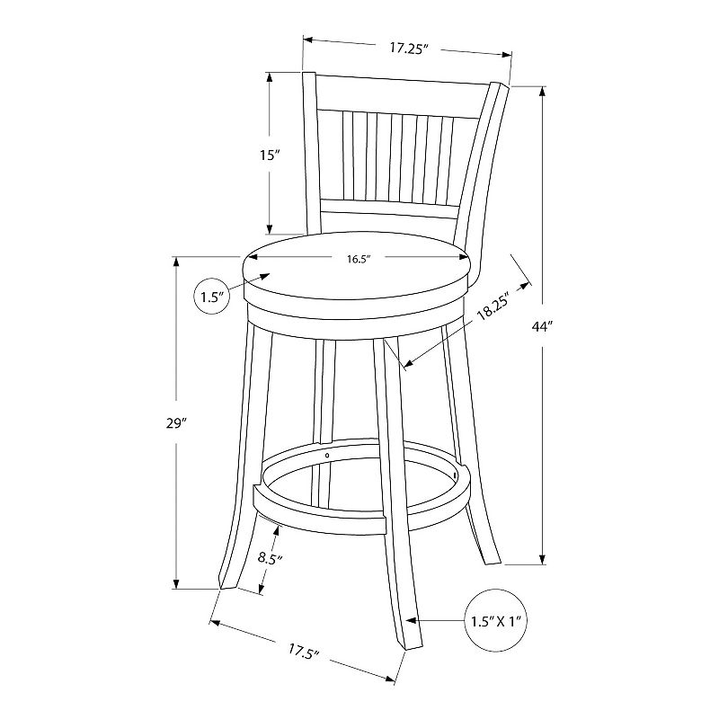 Monarch 2-pc. Swivel Slat Back Barstool Set