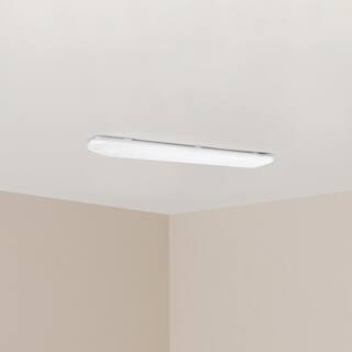 Hampton Bay 4 ft. x 1 ft. White Traditional LED Ceiling Flushmount 54644141