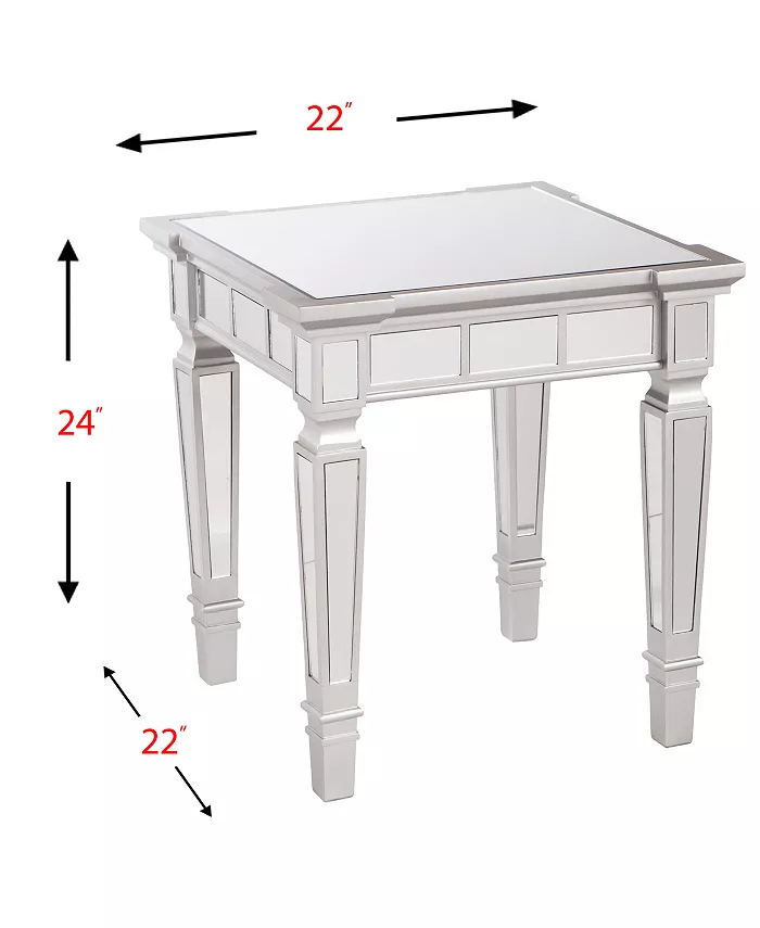 Southern Enterprises Smyth Glam Mirrored Square End Table