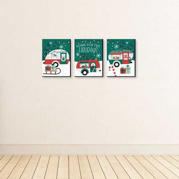 Big Dot Of Happiness Camper Christmas Red And Green Wall Art And Holiday Home Decor 7 5 X 10 Inches Set Of 3 Prints