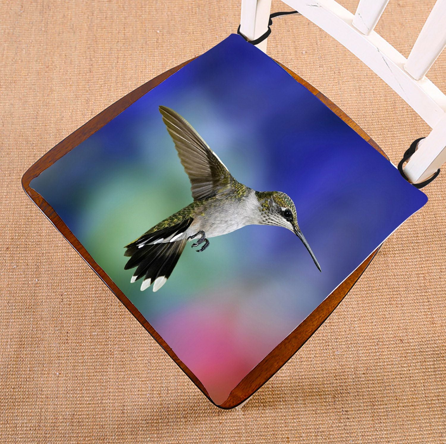 ZKGK Hummingbird Seat Pad Seat Cushion Chair Cushion Floor Cushion Two Sides 16x16 Inches