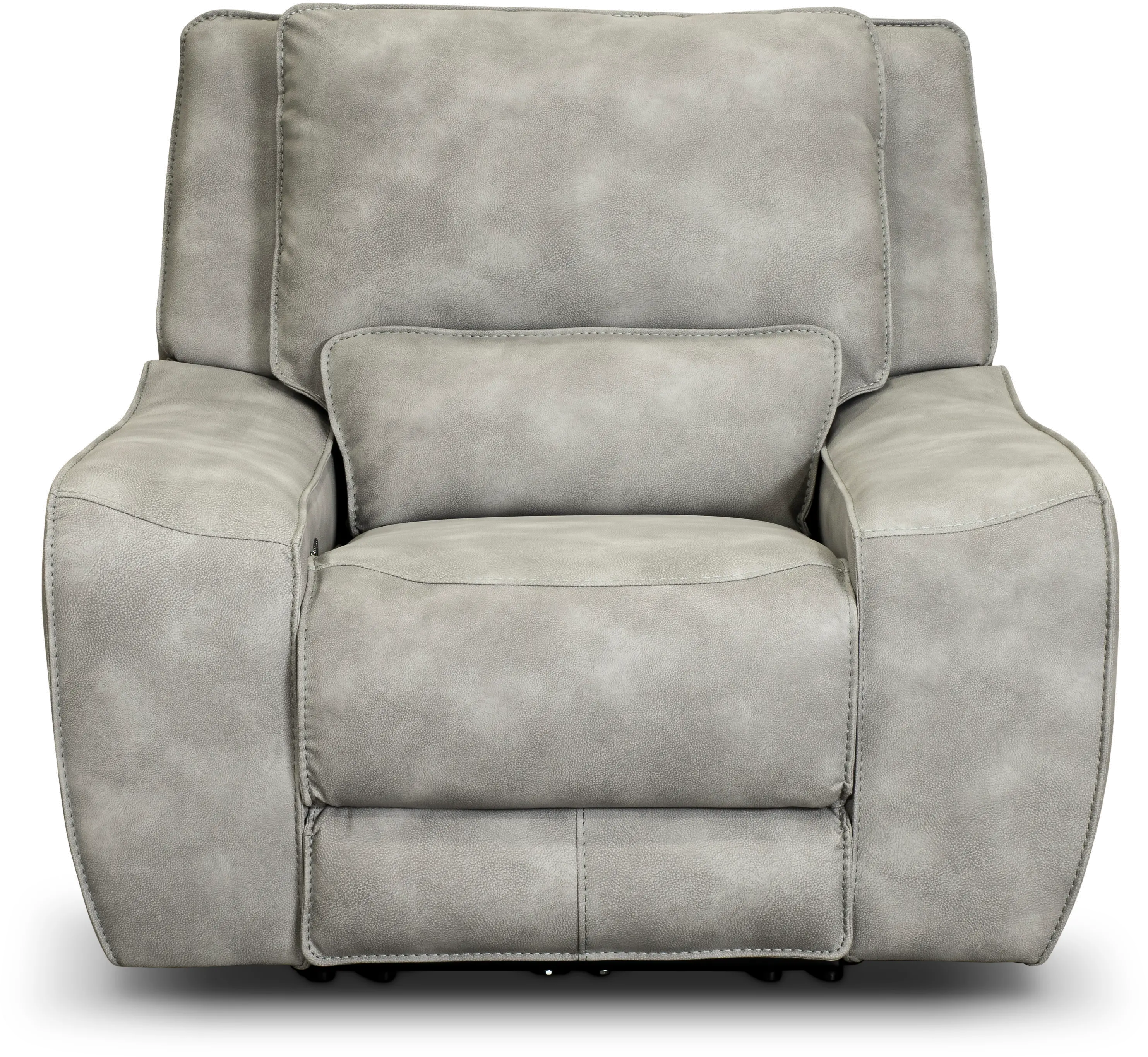 Sauvage Light Gray Power Recliner with Power Headrest