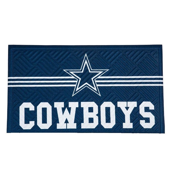 Evergreen Nfl Dallas Cowboys Embossed Mat Cross Hatch Indoor And Outdoor Doormat